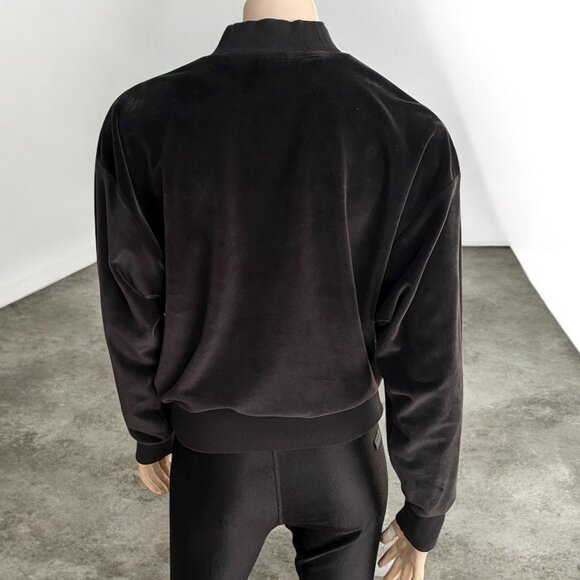 Adidas Velour Mock Neck Black Oversize Sweatshirt Sz Sm - Picture 3 of 6